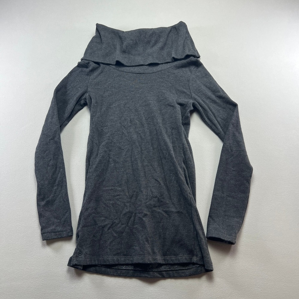 Converse One Star Sweater Womens Small Charcoal Gray Long Sleeve Cowl Neck Cozy
